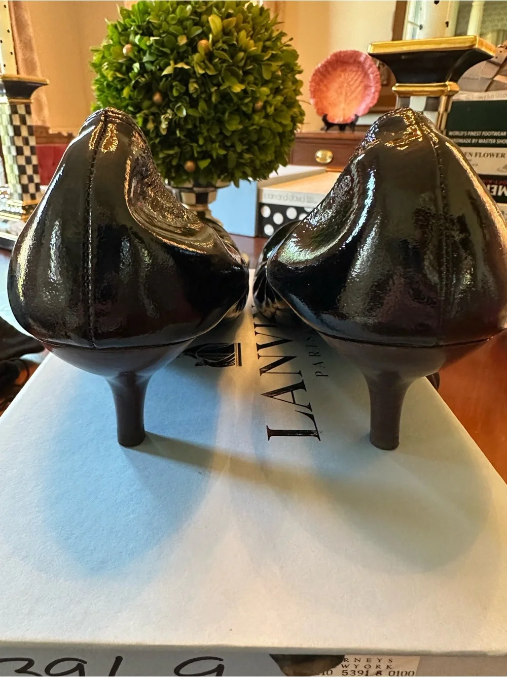Lanvin Black Patent Leather Women's Ballet Heel